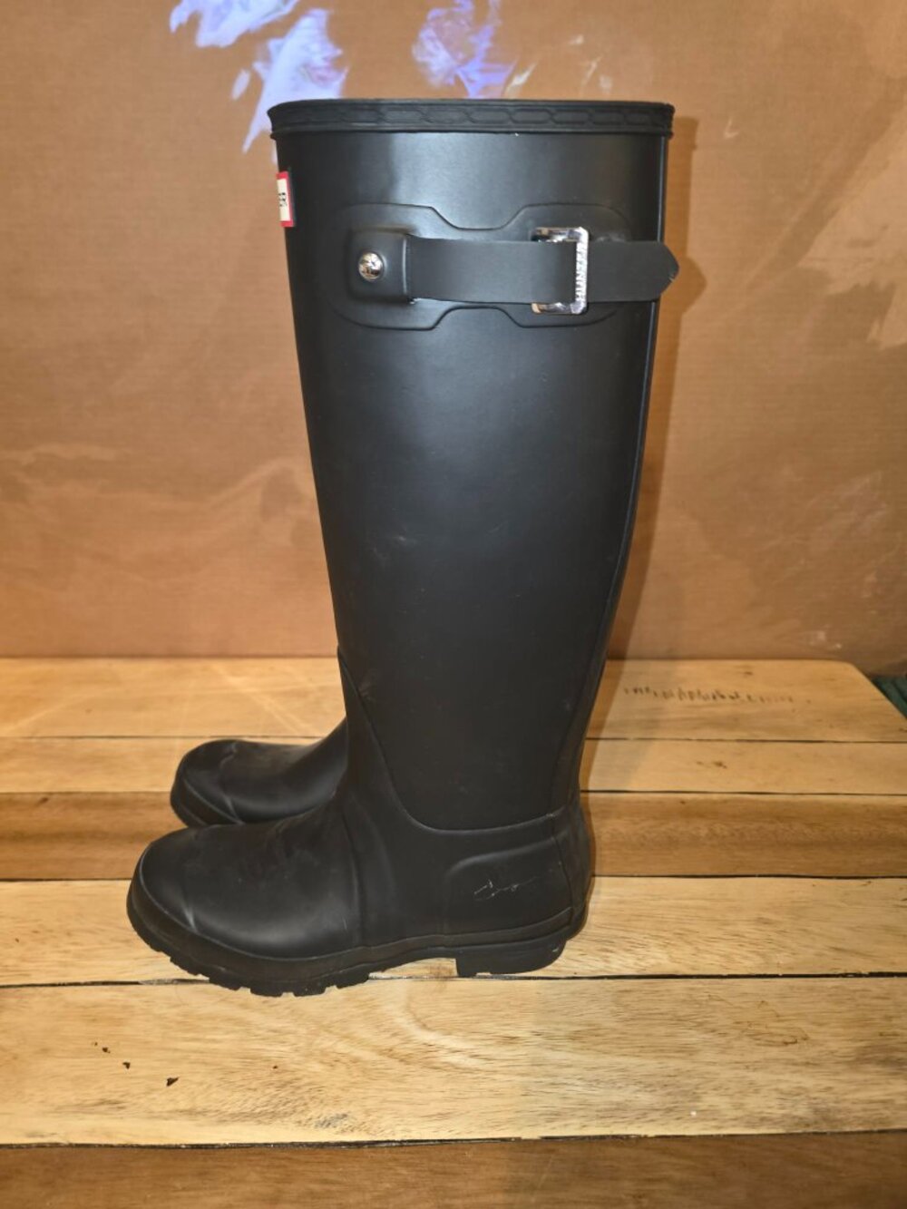 Hunter Boots Women's Size 6 Black Original Tall Rain Boot WFT1000RMA - Picture 2 of 8